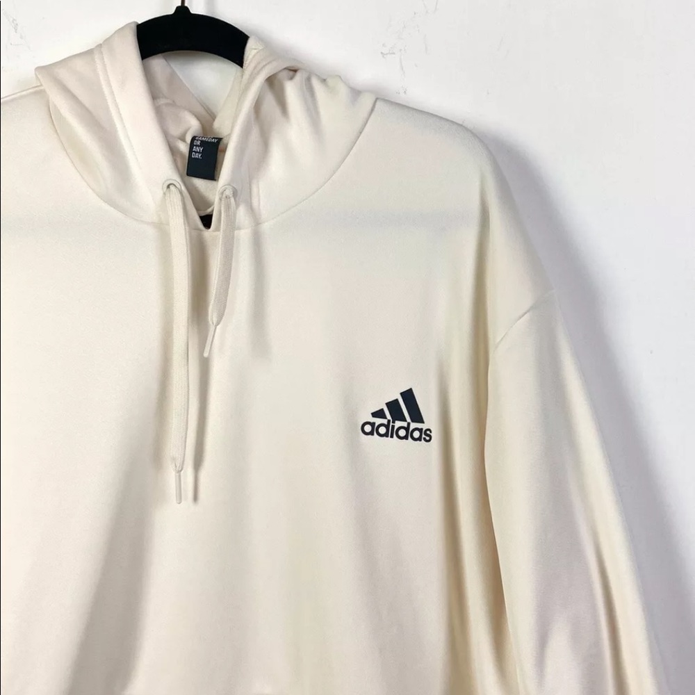✅Adidas Men's Game & Go Pullover Hoodie In Chalk White Size 2XL NWT Long Sleeves - Picture 4 of 11